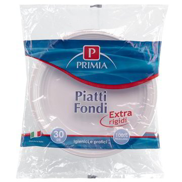PIATTO FONDO BIANCO PRIMIA PZ. 30 Tigros Spesa Online Piatti, bicchieri e posate di plastica Tigros Spesa Online