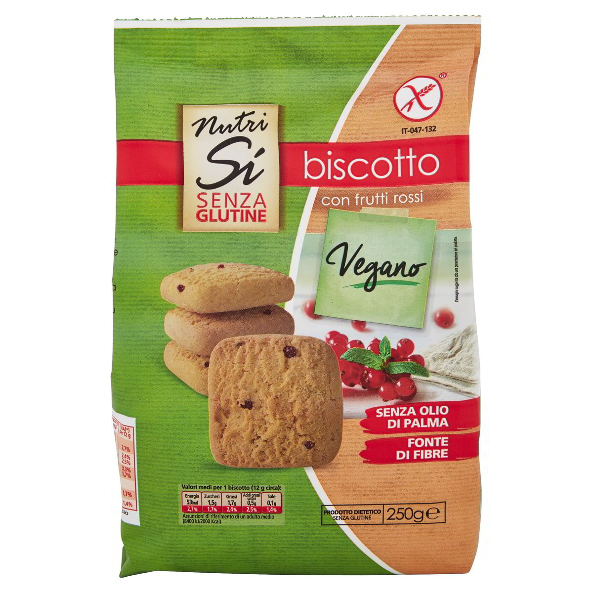 BISCOTTI VEGAN AI FRUTTI ROSSI NUTRI SI GR 250 Tigros