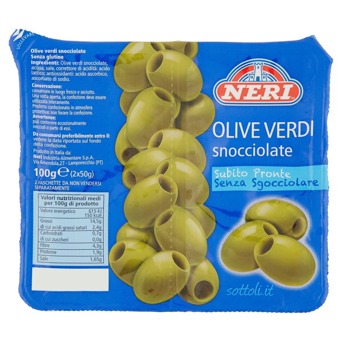 OLIVE VERDI DENOCCIOLATE NERI GR.50X2 Tigros