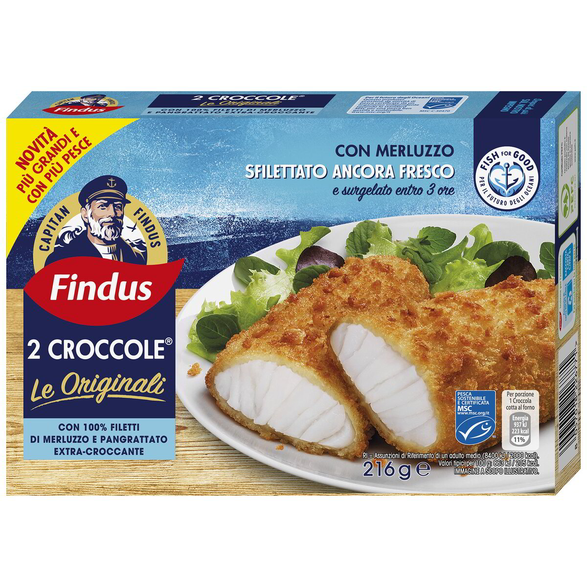 Findus Cod CROCCOLE CON FILETTI DI MERLUZZO FINDUS 216 g - 2 pz - Tigros